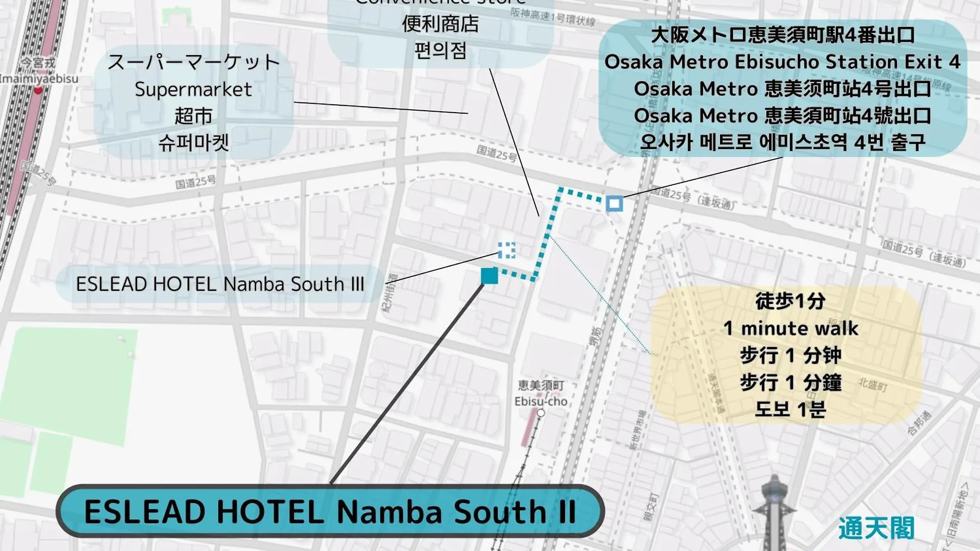 أوساكا Eslead Hotel Namba South Ⅱ شقة فندقية